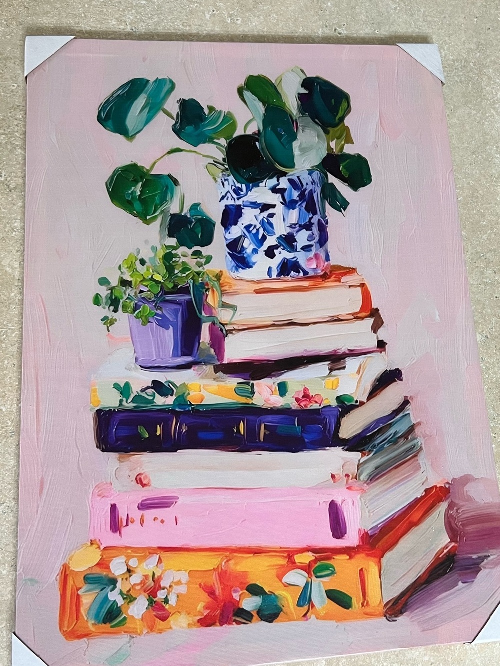 Pink Floral Stack Home Art Print